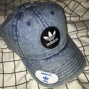 brand new adidas strap back hat washed denim